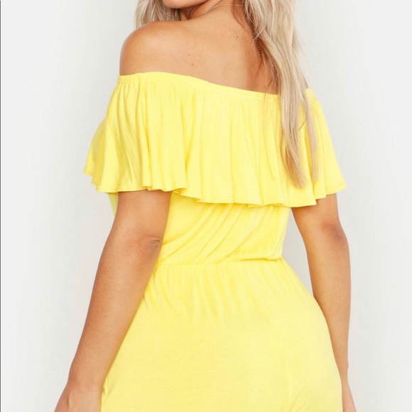 Yellow off the shoulder Romper playsuit - Picture 2 of 4